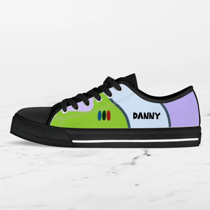 Personalized Canvas Sneakers For Men & Women - Gift Idea For Cartoon Lovers - Custom Name
