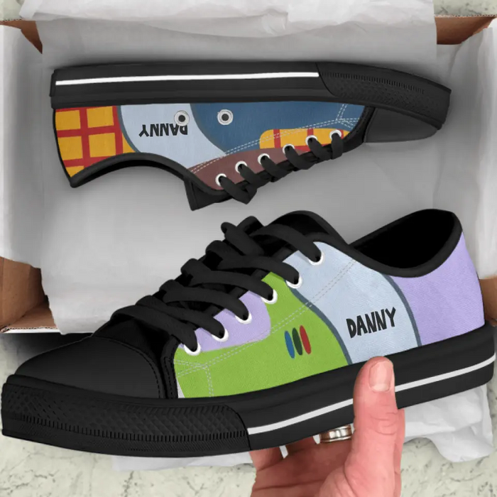 Personalized Canvas Sneakers For Men & Women - Gift Idea For Cartoon Lovers - Custom Name