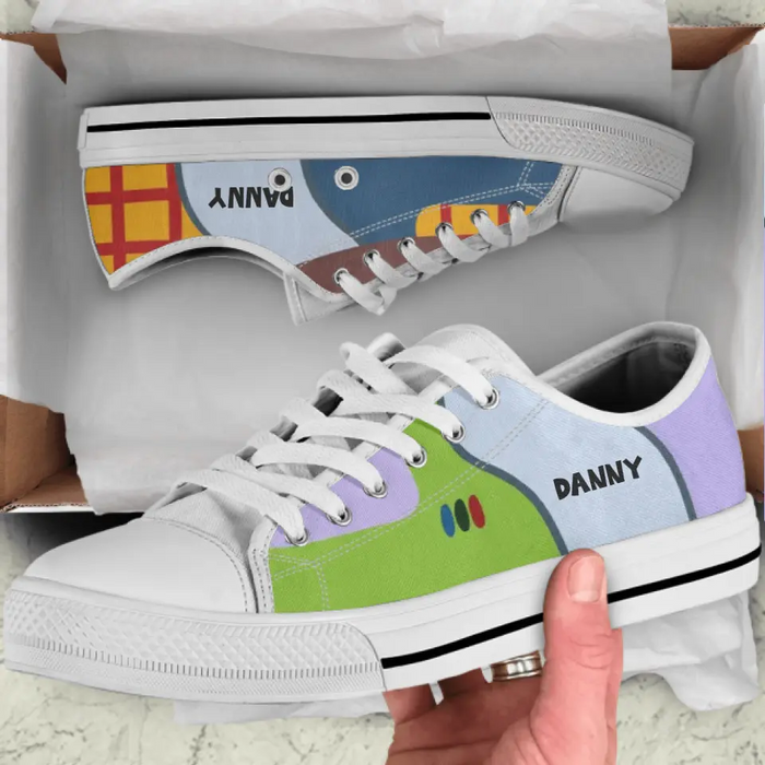Personalized Canvas Sneakers For Men & Women - Gift Idea For Cartoon Lovers - Custom Name