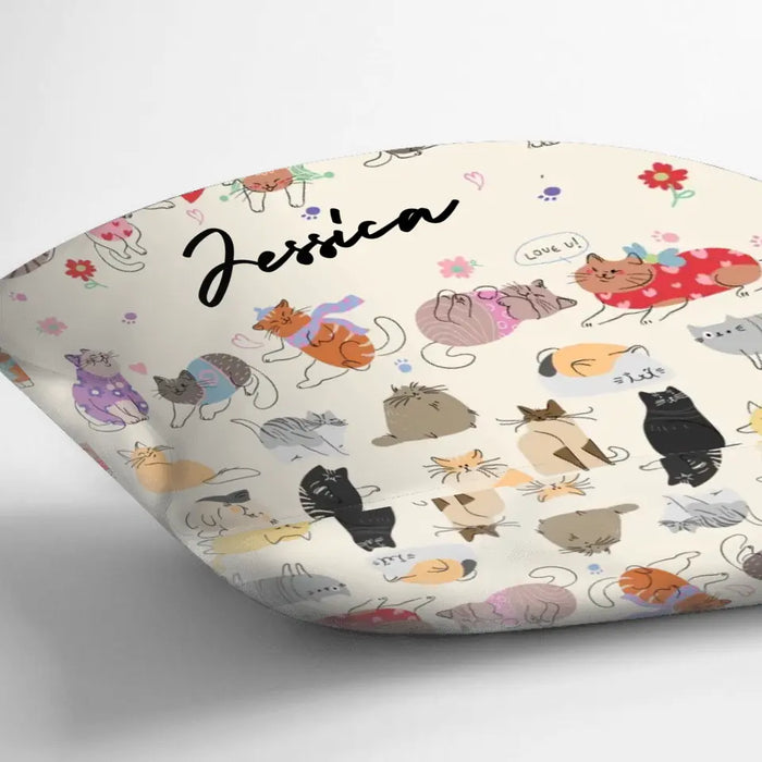 Custom Cute Cat Fleece Throw Blanket/Quilt/Pillow Cover - Gift Idea For Cat Lovers