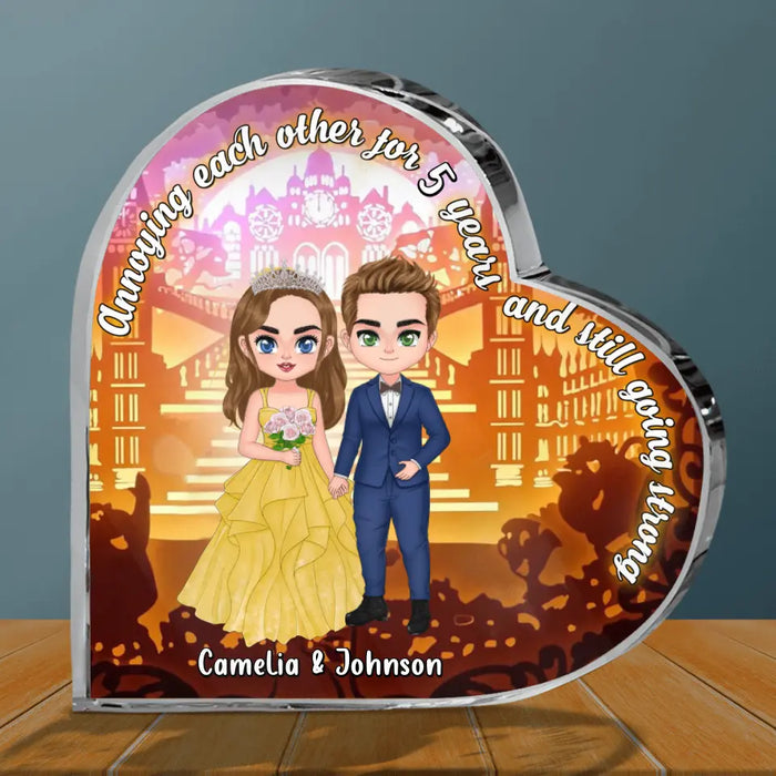 Personalized Wedding Couple Acrylic Plaque - Wedding Anniversary Gift Idea For Couple - Annoying Each Other For 5 Years And Still Going Strong