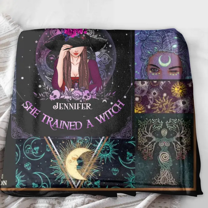 Personalized Witch Quilt/Fleece Blanket/Pillow Cover - Halloween Gift Idea For Witch Lovers - My Mother Didn't Raise Princess