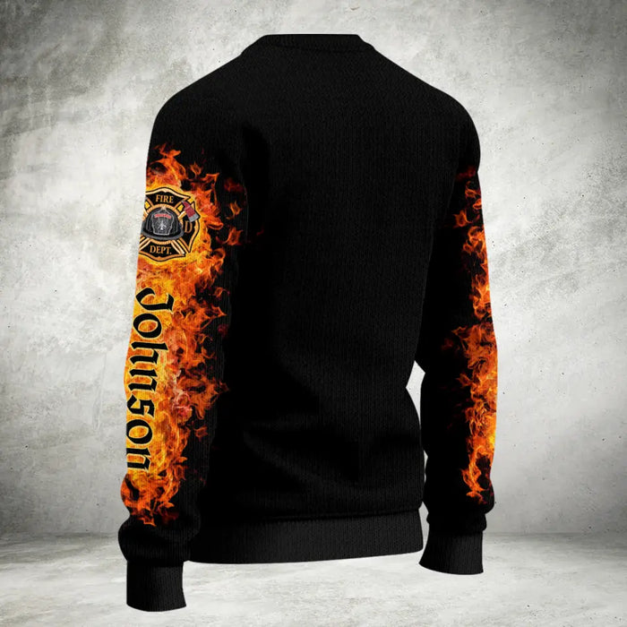 Personalized Firefighter Photo AOP Sweater - Gift Idea For Firefighter - The Title Firefighter Cannot Be Inherited