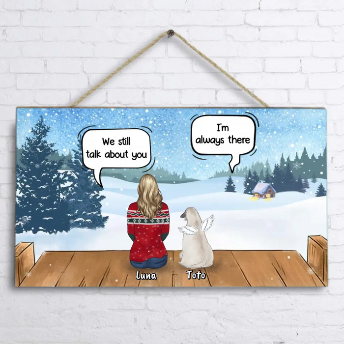 Personalized Dog Horse Door Sign - Man/Woman With Up to 5 Pets - Xmas Gift For Dog/Horse Lover