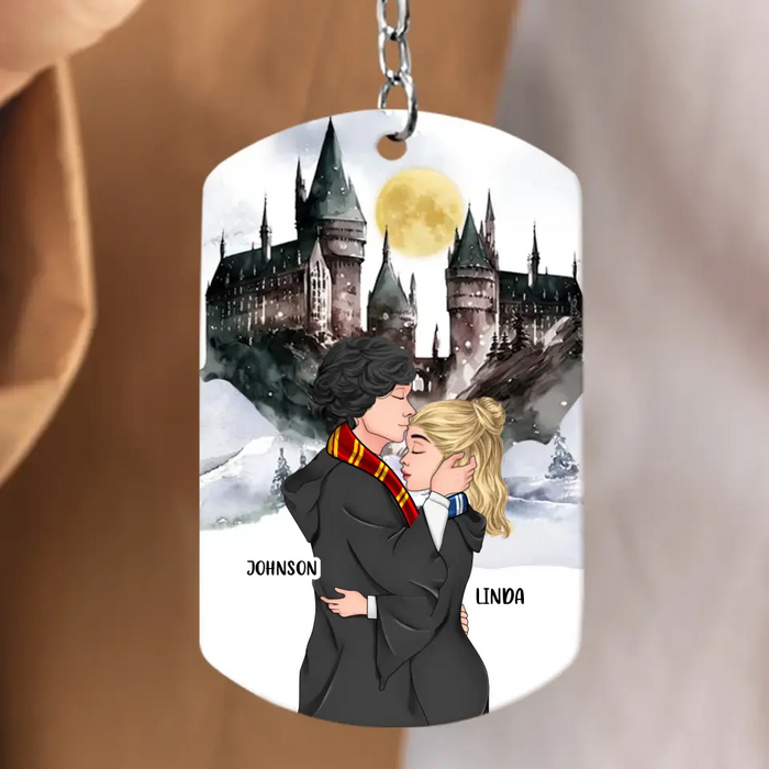 Personalized Couple Aluminum Keychain - Gift Idea For Couple - You Make My Wand Go Erecto Patronum