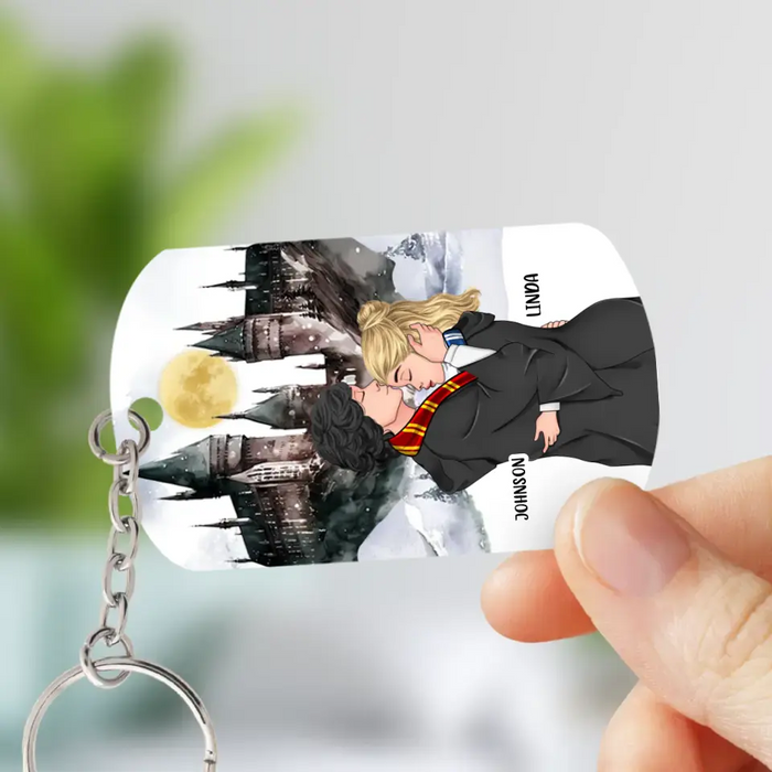Personalized Couple Aluminum Keychain - Gift Idea For Couple - You Make My Wand Go Erecto Patronum