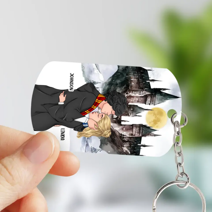 Personalized Couple Aluminum Keychain - Gift Idea For Couple - You Make My Wand Go Erecto Patronum