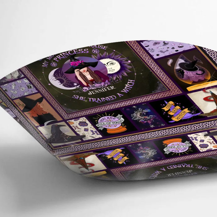 Personalized Witch Quilt/Fleece Blanket/Pillow Cover - Halloween Gift Idea For Witch Lovers - She Trained A Witch