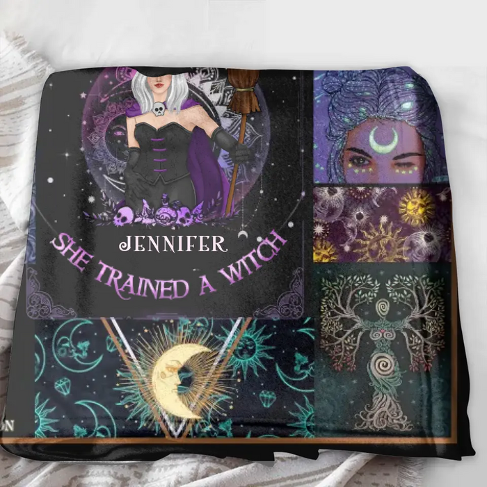 Personalized Witch Quilt/Fleece Blanket/Pillow Cover - Halloween Gift Idea For Witch Lovers - To My Daughter