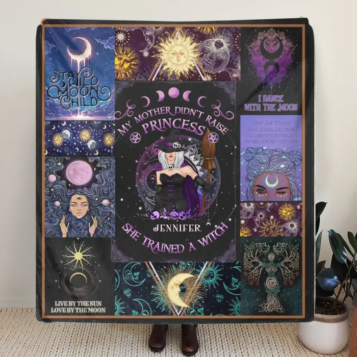 Personalized Witch Quilt/Fleece Blanket/Pillow Cover - Halloween Gift Idea For Witch Lovers - To My Daughter