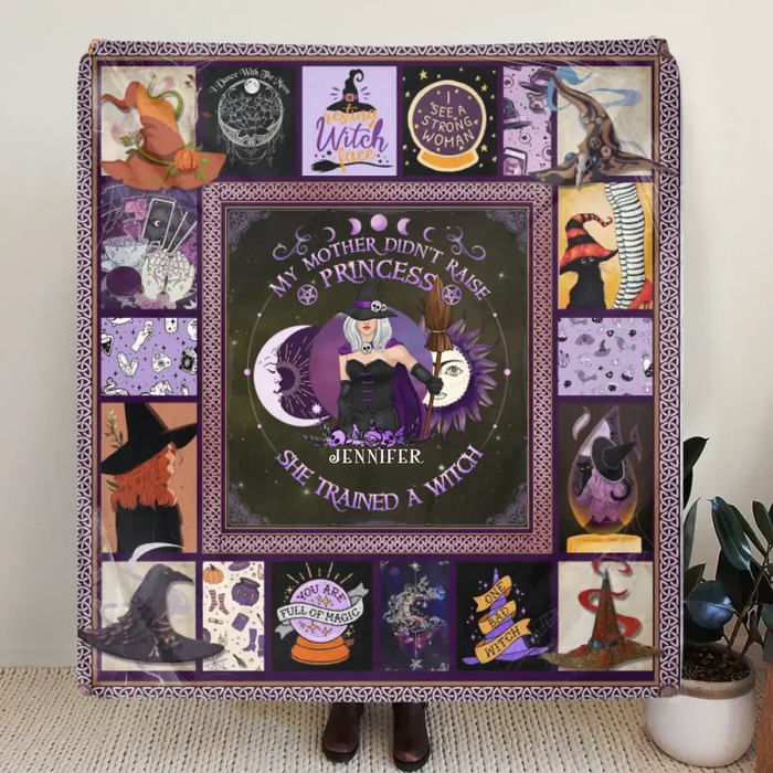 Personalized Witch Quilt/Fleece Blanket/Pillow Cover - Halloween Gift Idea For Witch Lovers - Remember Whose Daughter You Are