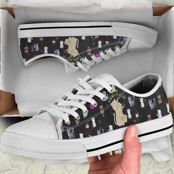 Cat Canvas Sneakers - Gift for Cat Lovers - Karma Is A Cat