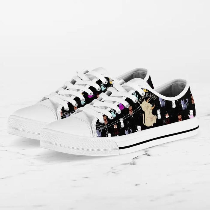 Cat Canvas Sneakers - Gift for Cat Lovers - Karma Is A Cat