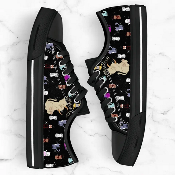 Cat Canvas Sneakers - Gift for Cat Lovers - Karma Is A Cat