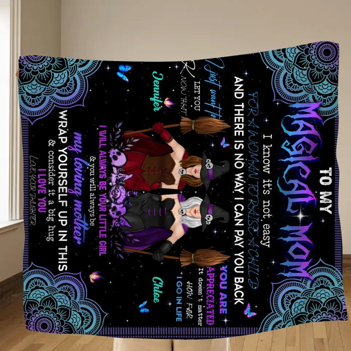 Personalized Witch Quilt/Fleece Throw Blanket/Pillow Cover - Halloween Gift Idea For Witch Lovers - To Magical Mom
