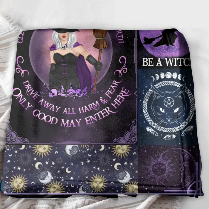 Personalized Witch Quilt/Fleece Blanket - Halloween Gift Idea For Witch Lovers - Smoke Of Air And Fire