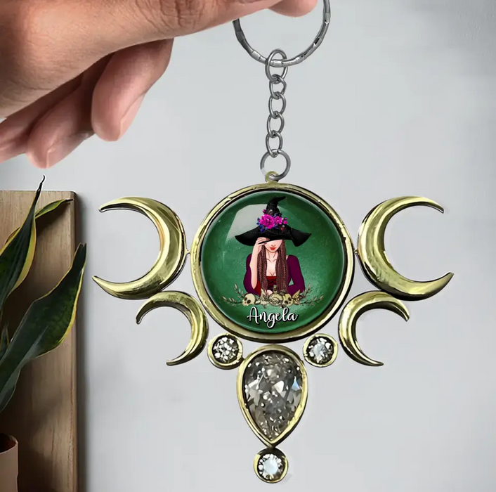 Personalized Five Moons Moonstone Acrylic Keychain - Gift Idea For Witch Lover