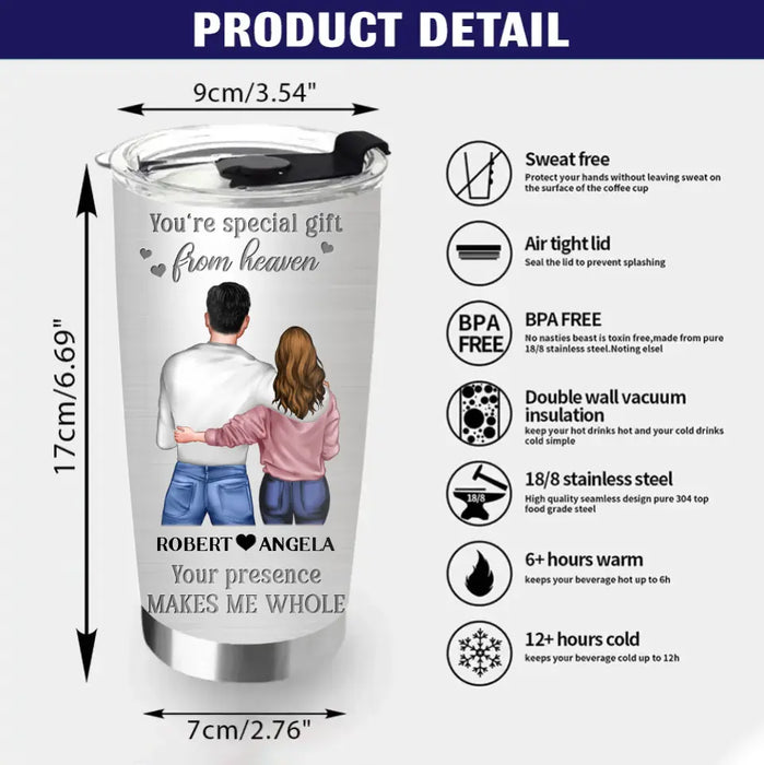 Personalized Couple Tumbler - Gift Idea For Couple/Him/Her/Valentine's Day - You're Special Gift From Heaven