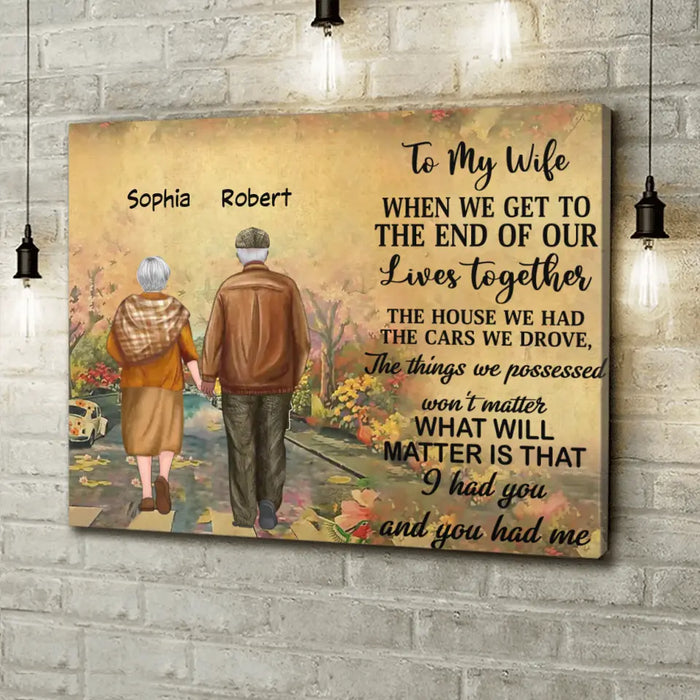 Personalized To My Wife Canvas - Gift Idea From Husband to Wife - I Married You Because I Can Not Live Without You