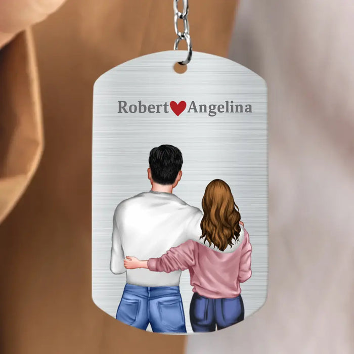 Personalized Couple Aluminum Keychain - 
 Gift Idea For Couple/Valentine's Day - There Will Always Be More Love Than Miles Between Us