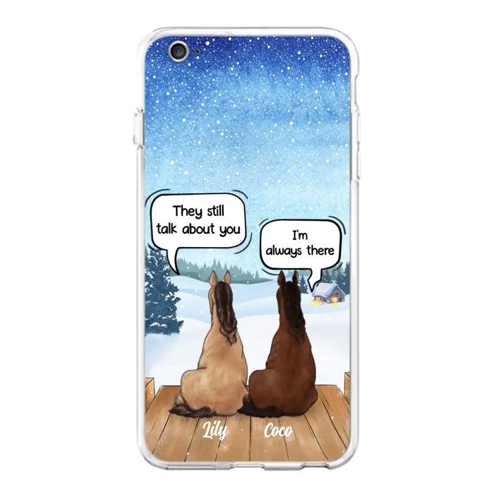 Custom Personalized Dog Horse Phone Case -  Upto 5 Pets - Xmas Gift For Dog/ Horse Lover - Case For iPhone And Samsung