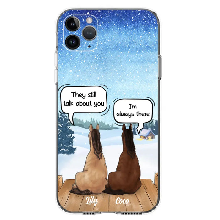 Custom Personalized Dog Horse Phone Case -  Upto 5 Pets - Xmas Gift For Dog/ Horse Lover - Case For iPhone And Samsung