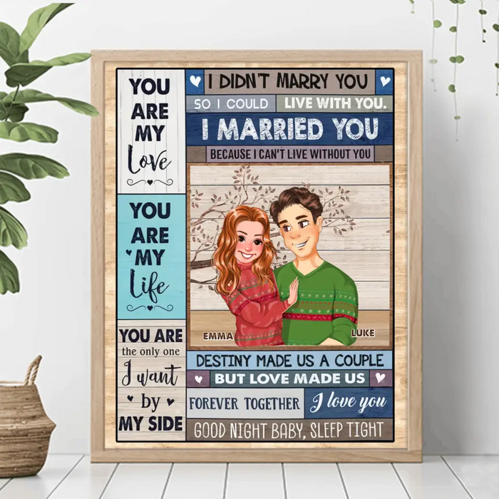 Personalized Couple Husband And Wife Poster - Gift Idea For Couple/Him/Her/Valentine's Day - I Can't Live Without You
