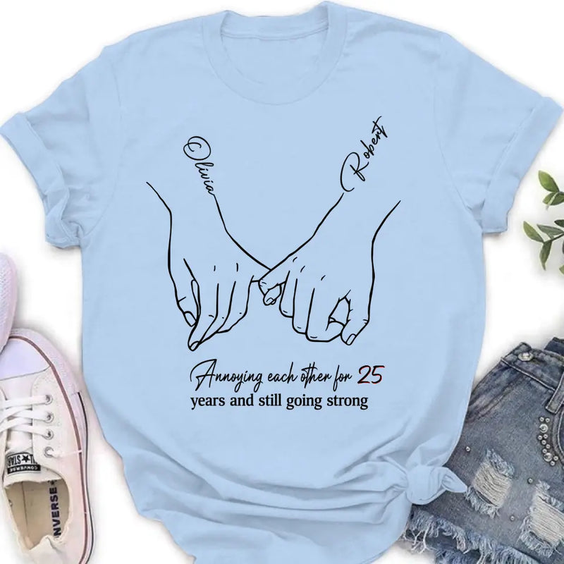 Personalized Couple Shirt/Hoodie - Gift Idea For Couple/Valentine's Day - Annoying Each Other For 25 Years And Still Going Strong