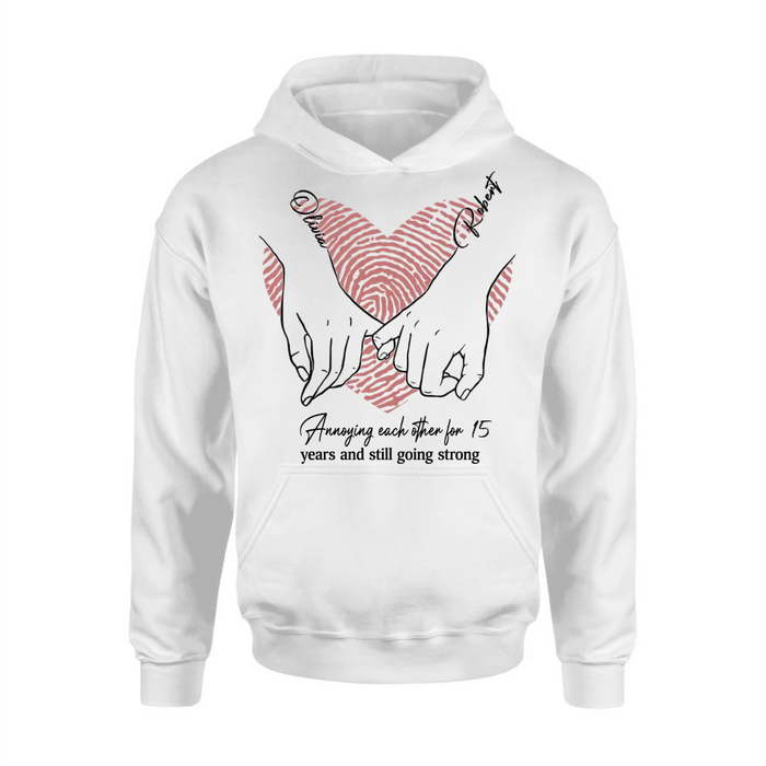 Personalized Couple Shirt/Hoodie - Gift Idea For Couple/Valentine's Day - Annoying Each Other For 15 Years And Still Going Strong