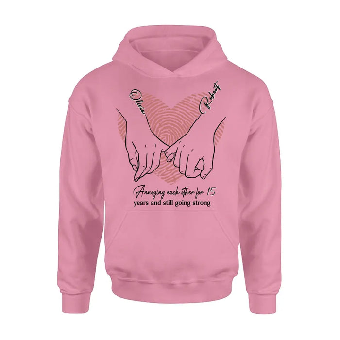 Personalized Couple Shirt/Hoodie - Gift Idea For Couple/Valentine's Day - Annoying Each Other For 15 Years And Still Going Strong
