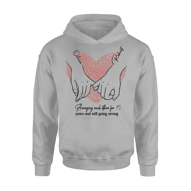 Personalized Couple Shirt/Hoodie - Gift Idea For Couple/Valentine's Day - Annoying Each Other For 15 Years And Still Going Strong