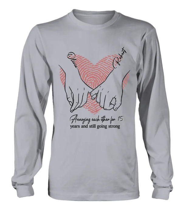Personalized Couple Shirt/Hoodie - Gift Idea For Couple/Valentine's Day - Annoying Each Other For 15 Years And Still Going Strong