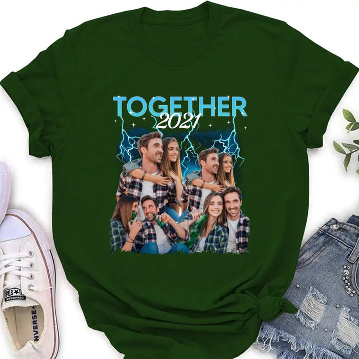 Personalized Couple Together T-Shirt/Long Sleeve/Sweatshirt/Hoodie - Upload Photos - Gift Idea For Couple