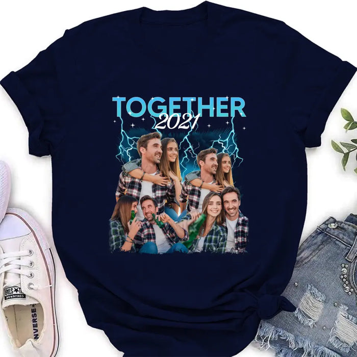 Personalized Couple Together T-Shirt/Long Sleeve/Sweatshirt/Hoodie - Upload Photos - Gift Idea For Couple