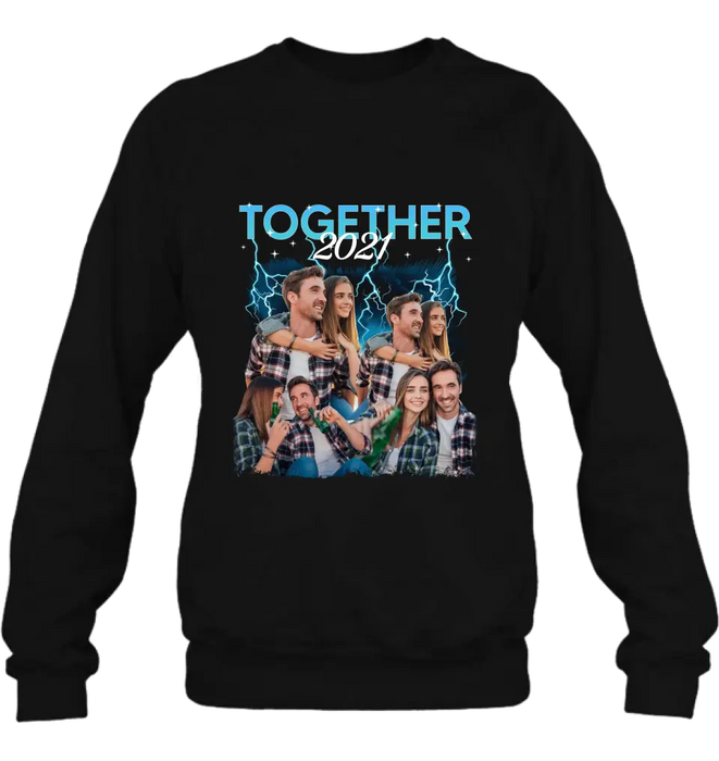 Personalized Couple Together T-Shirt/Long Sleeve/Sweatshirt/Hoodie - Upload Photos - Gift Idea For Couple