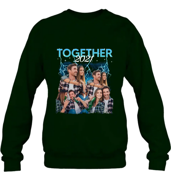 Personalized Couple Together T-Shirt/Long Sleeve/Sweatshirt/Hoodie - Upload Photos - Gift Idea For Couple