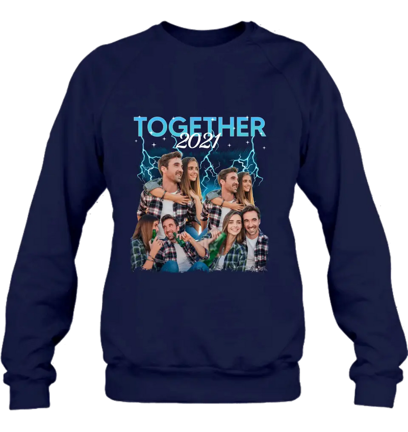 Personalized Couple Together T-Shirt/Long Sleeve/Sweatshirt/Hoodie - Upload Photos - Gift Idea For Couple