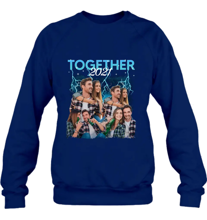 Personalized Couple Together T-Shirt/Long Sleeve/Sweatshirt/Hoodie - Upload Photos - Gift Idea For Couple