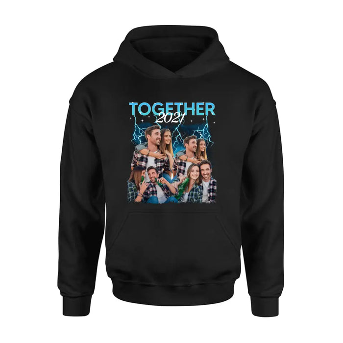 Personalized Couple Together T-Shirt/Long Sleeve/Sweatshirt/Hoodie - Upload Photos - Gift Idea For Couple