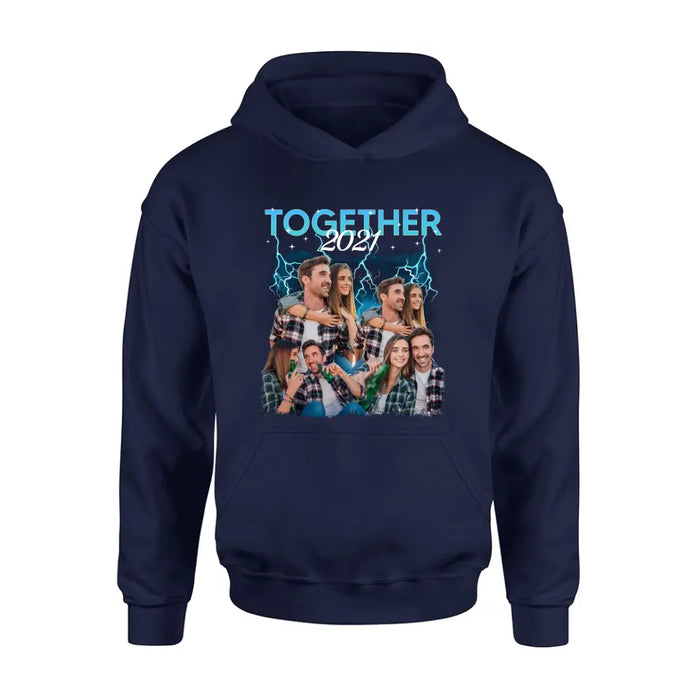 Personalized Couple Together T-Shirt/Long Sleeve/Sweatshirt/Hoodie - Upload Photos - Gift Idea For Couple