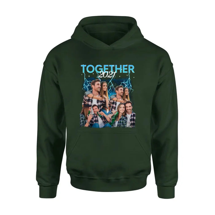 Personalized Couple Together T-Shirt/Long Sleeve/Sweatshirt/Hoodie - Upload Photos - Gift Idea For Couple