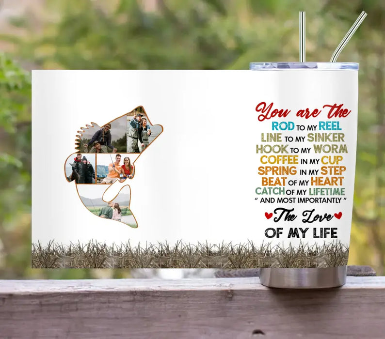 Personalized Couple Tumbler - Upload Photo - Gift Idea For Couple/Him/Her/Fishing Lover - Your Are The Rod To My Reel