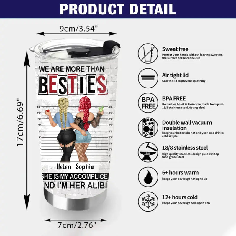 Personalized Cool Besties Tumbler - Gift Idea For Friends/Sisters - We Are More Than Besties