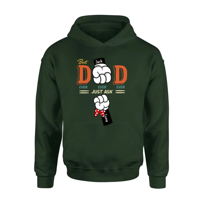 Personalized Best Dad/Mom Shirt/Hoodie - Up to 4 Kids - Gift Idea For Mom/Dad - Best Dad Ever