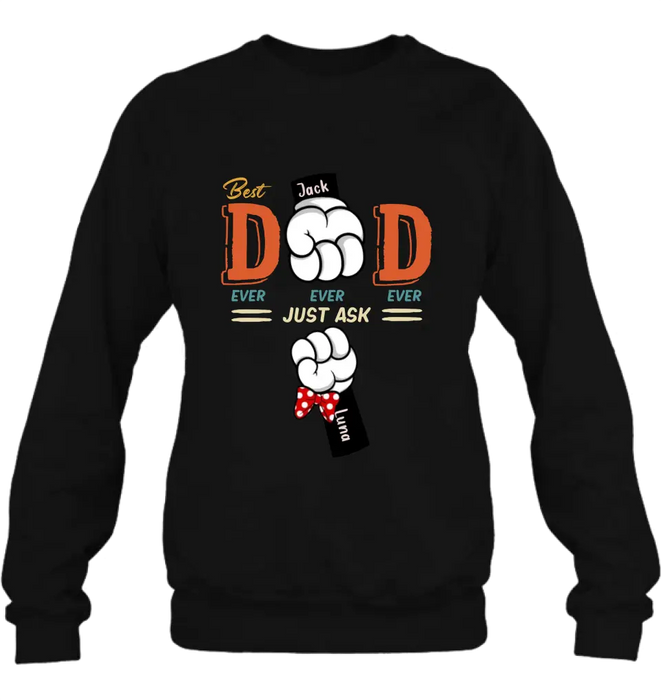 Personalized Best Dad/Mom Shirt/Hoodie - Up to 4 Kids - Gift Idea For Mom/Dad - Best Dad Ever