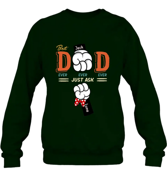 Personalized Best Dad/Mom Shirt/Hoodie - Up to 4 Kids - Gift Idea For Mom/Dad - Best Dad Ever