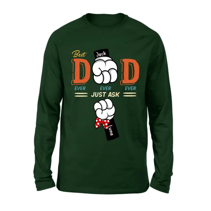 Personalized Best Dad/Mom Shirt/Hoodie - Up to 4 Kids - Gift Idea For Mom/Dad - Best Dad Ever