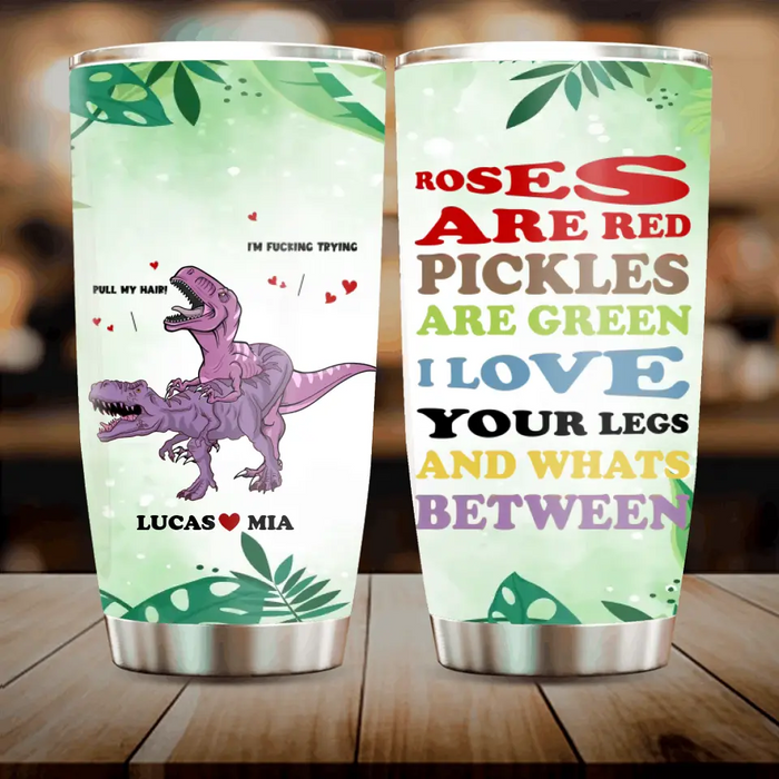 Personalized Funny Couple Tumbler - Gift Idea For Couple/Him/Her/Valentine's Day - Roses Are Red Violets Are Blue