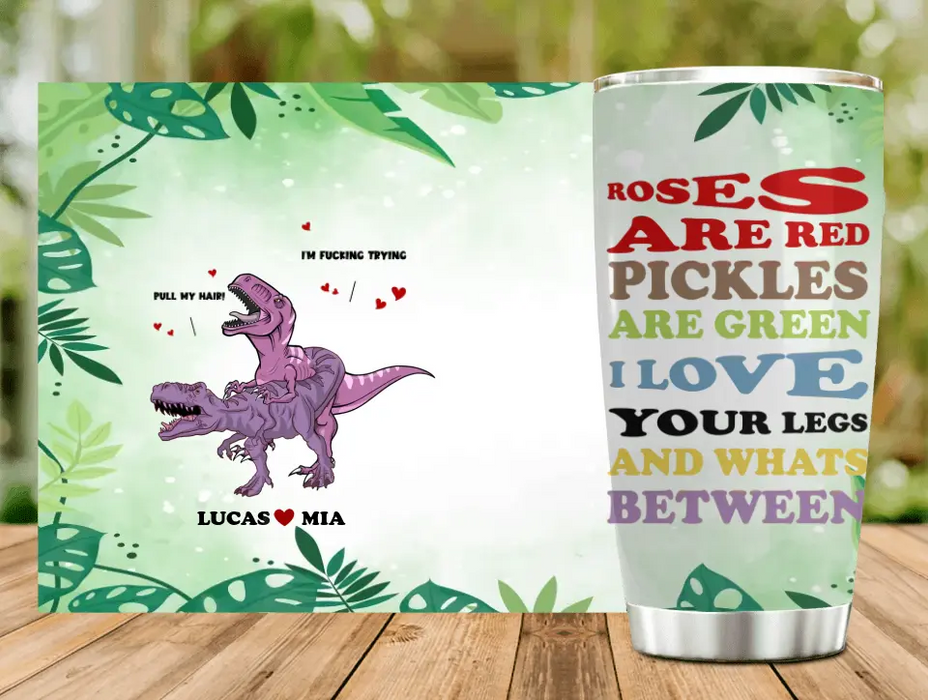 Personalized Funny Couple Tumbler - Gift Idea For Couple/Him/Her/Valentine's Day - Roses Are Red Violets Are Blue