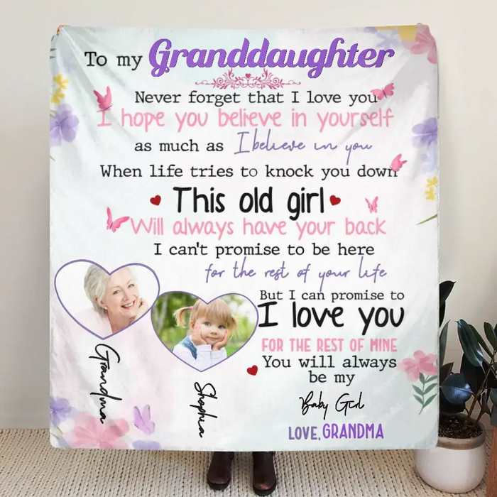 Personalized To My Granddaughter Grandson Quilt/Fleece Throw Blanket - Gift For Grandchildren